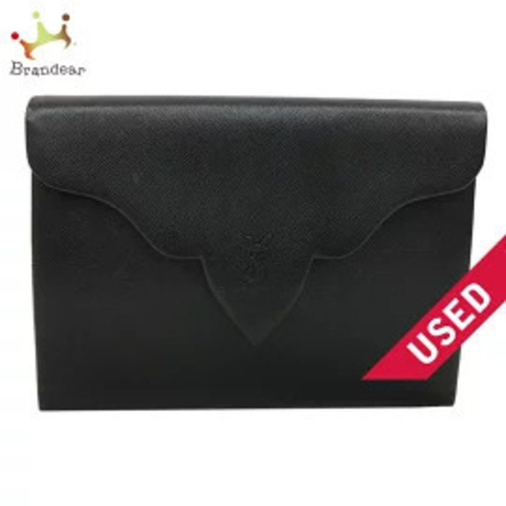 Saint Laurent Yves Clutch Bag Black Leather